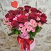  Шляпная коробка с розами (25шт.) + "валентинка"