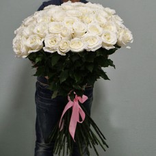 Букет из 35 белых высоких роз (Эквадор)