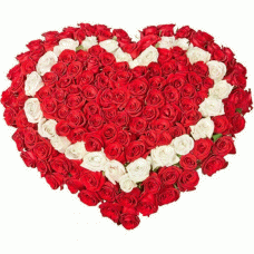 Букет из 151 розы в виде сердца