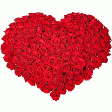 Букет из красных роз (201 шт.) в форме сердца